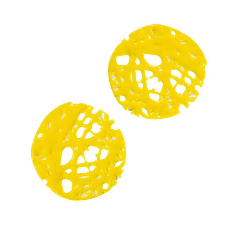 1034384 ROUND GRID CHOCOLATE YELLOW 4CM 75 PCES***S/CD***