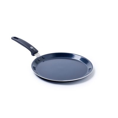 GREENPAN ESSENTIALS CRÊPE PAN 28CM KERAMISCH - ALLE KOOKPLATEN - ZWART KUNSTSTOF HANDVAT