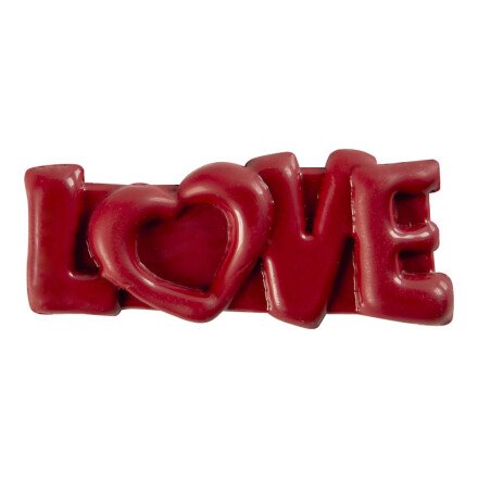 2068528 LETTRE LOVE ROUGE RELIEF 52X23MM 40 PCES