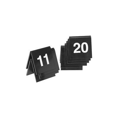 TABLE NUMBERS 11 TO 20 BLACK PLASTIC