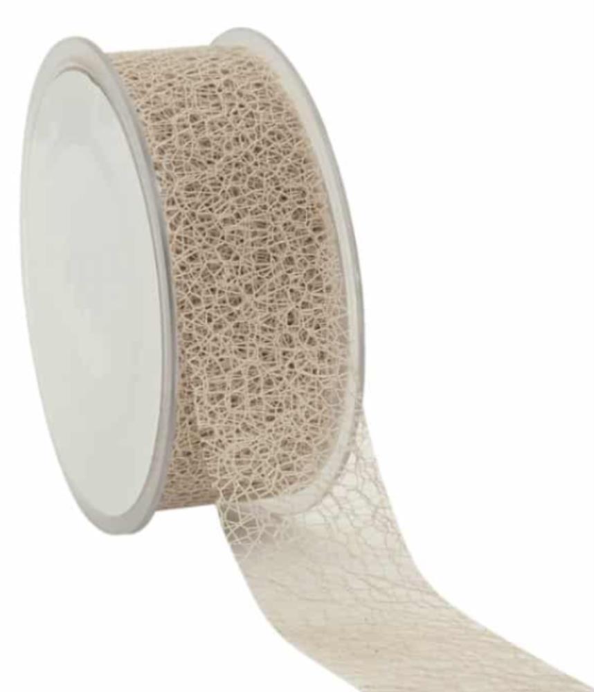 CREAM MESH RIBBON 38MM X 20M