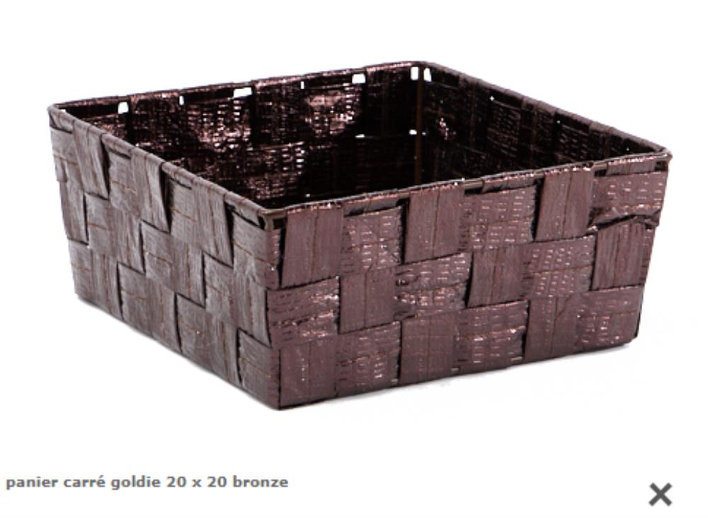 PANIER CARRÉ GOLDIE 20 X 20 XHT 8.5CM BRONZE