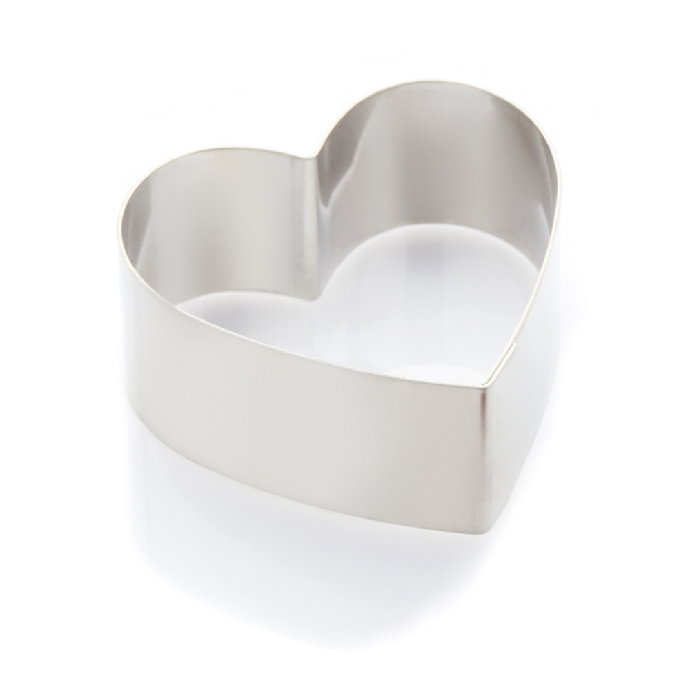 BOTTOMLESS DOME HEART IN STAINLESS STEEL 18 X 5 CM