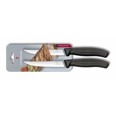 VICTORINOX SET OF 2 STEAK KNIVES WITH SERRATED BLADE 11CM