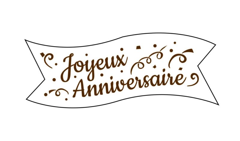 BANDEROLE AZYME BLANCHE JOYEUX ANNIVERSAIRE 94X30MM 24 PCES