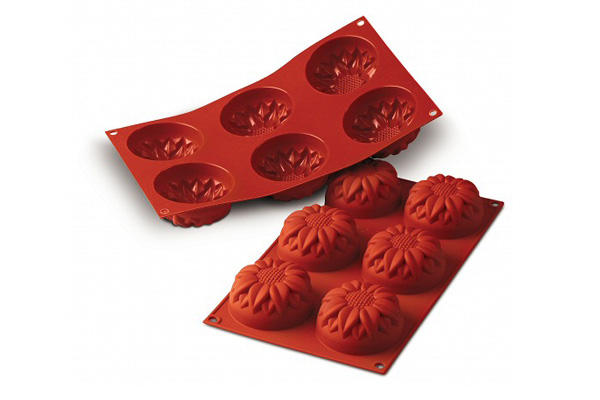 SILIKOMART SF076 MOLD 6 SUNFLOWERS Ø76 HT 40MM 115ML NON-STICK GN1/3 -50° TO 250