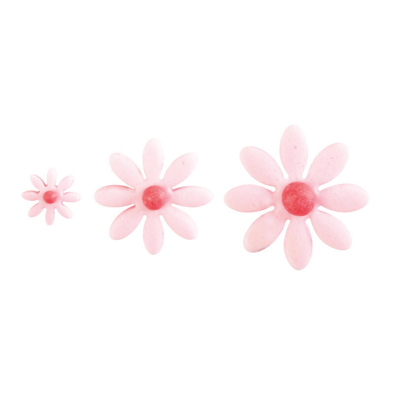 1051137 PINK DAISIES Ø 10-20-25MM IN SUGAR PASTE 258 PCES
