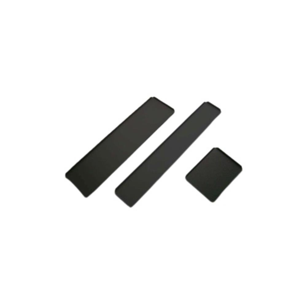 BLACK ALUMINUM TRAY 60X15XH1CM STRAIGHT EDGE CUT ANGLE