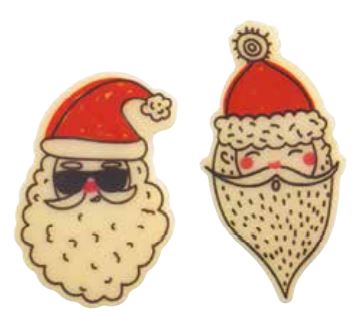 060545 PCB TÊTES DE PÈRE NOËL CB 2 DESIGNS 90PCES***S/CD***