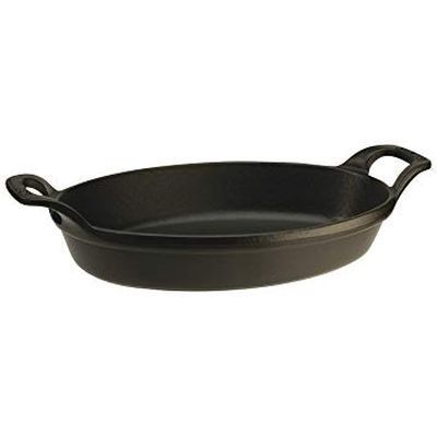 STAUB PLAT FONTE OVAL 32CM NOIR EMPILABLE