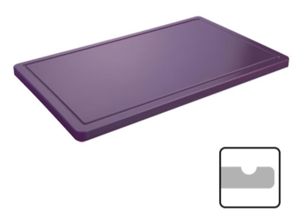 CATERCHEF POLY BOARD GN1/1 PURPLE 53X32.5X2CM WITH RIGOLE (SPECIAL ALLERGENS)