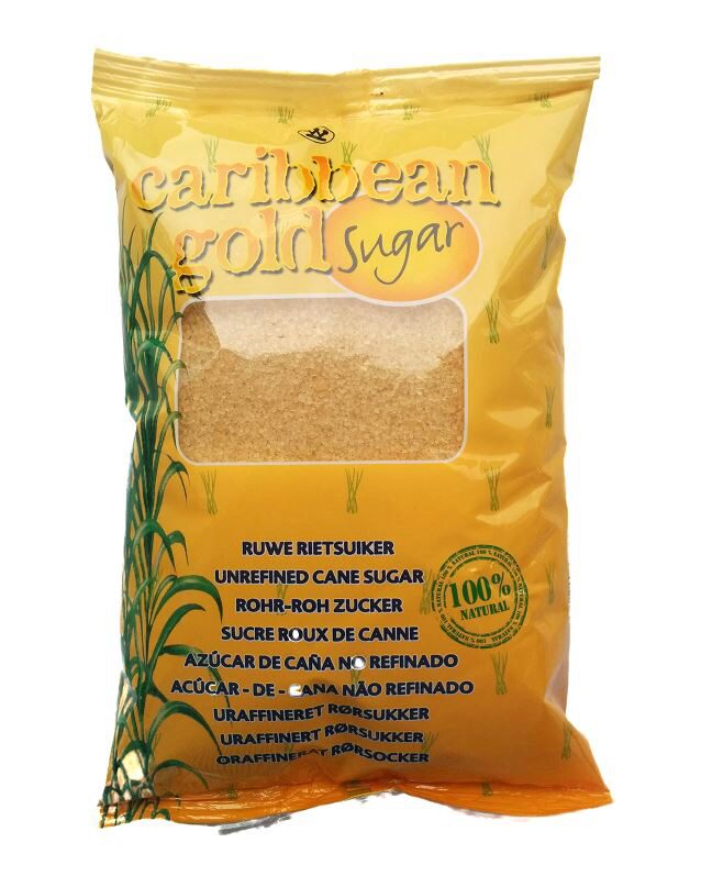 ONGERAFFINEERDE RIETSUIKER CARIBBEAN GOLD 1 KG***OP/BESTELD***