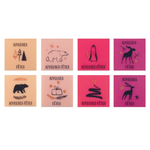 088033 PCB CARRÉS CB FÊTES MAGIQUES 8 DESIGNS 3,5CM 120PCS ***S/CDE***