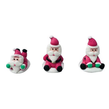 *FF* 1015825 PÈRE NOEL  ASSIS/COUCHE 3D EN SUCRE 5CM 42 PIÈCES ***S/CD***