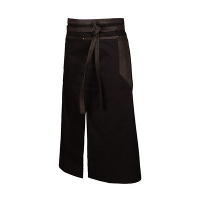 PAVELINNI BARCELONA SERVER APRON LONG BLACK FABRIC 80X80CM - 35% COTTON-65% POLYESTER