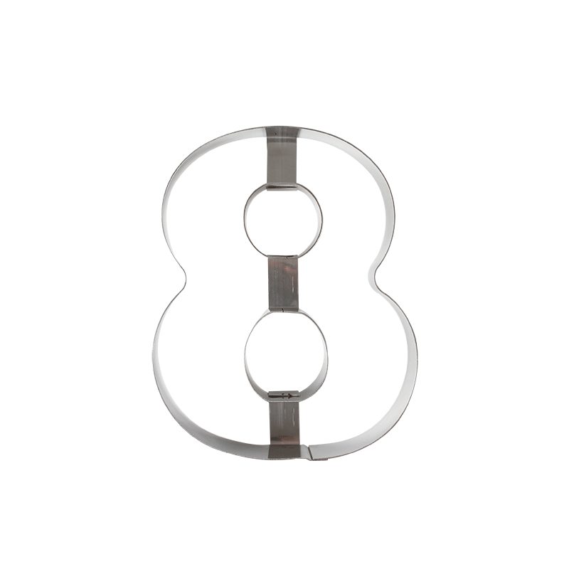 NUMBER 8 MOLD STAINLESS STEEL 20CM HT4CM