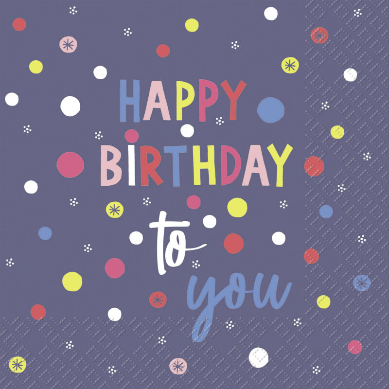 STEWO SERVIETTE 33X33CM HAPPY BIRTHDAY TO YOU 20PCS