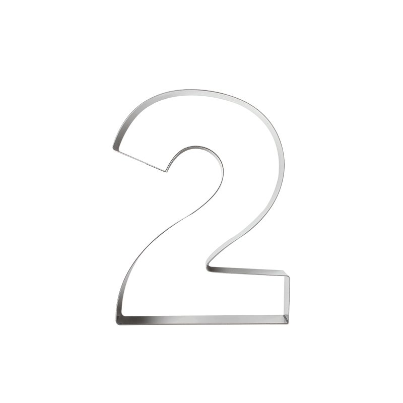 NUMBER MOLD N° 2 STAINLESS STEEL 20CM HT4CM