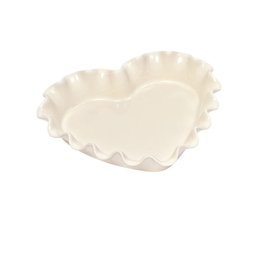 [57690013] EMILE HENRY MOULE COEUR CANNELE ARGILE 33X29CM-BLANC