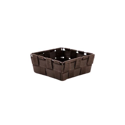[61700526] XSM VIERKANTE MAND CHOCOLADEBRUIN TOUW 15X15XH5.5CM