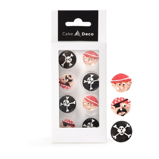 [08054170] *FF*1039313 DECORATION PIRATE 2D EN SUCRE Ø 25MM 8 PCES***S/CDE***
