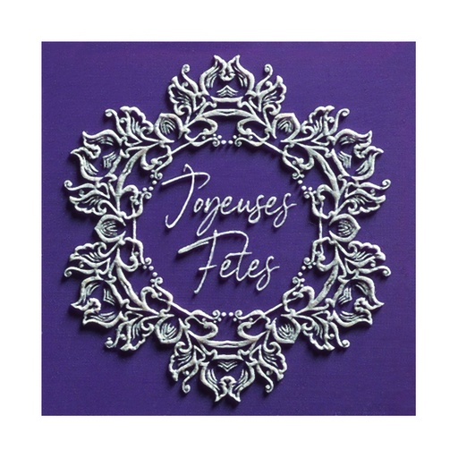 [08058048] 088149 PCB GEKLEURDE VIERKANTEN VIOLET RELIËF VERSAILLES 4,5 CM 70 STUKS ***S/CDE***