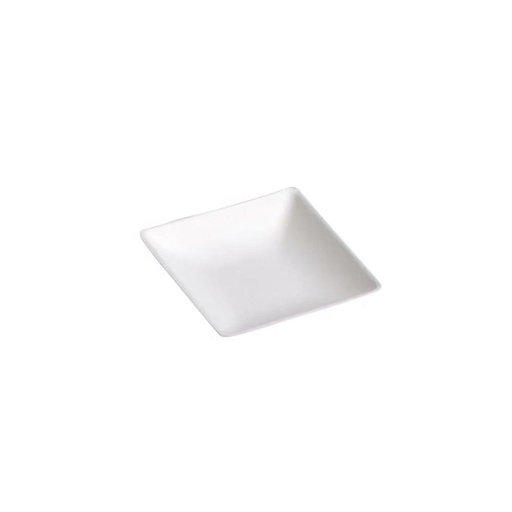 [44104316] SQUARE PLATE WHITE CANE PULP 20CM 50PCS