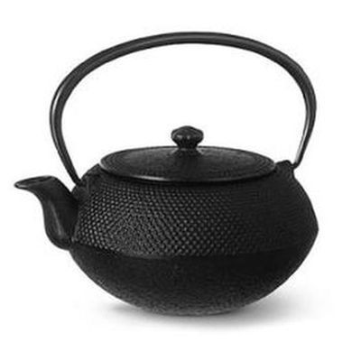 [57661205] 1.20L BLACK CAST IRON ENAMELED GRAINED TEAPOT
