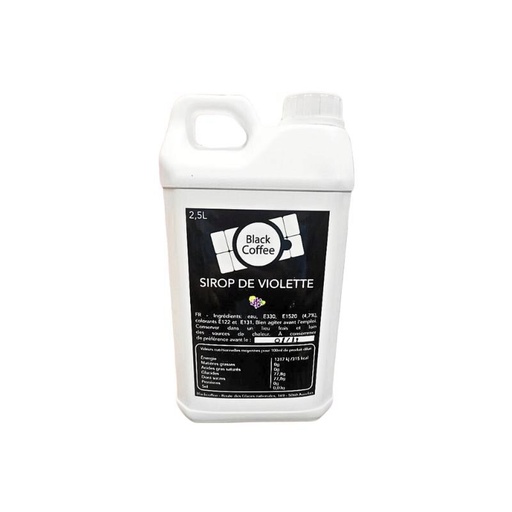 [25101200] BLACK COFFEE SYRUP VIOLET FLAVOUR 2.5L CAN