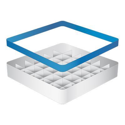 [57660369] CATERRACKS CASIER 36 COMP+1 REHAUSSE 50X50XH14CMVERRES SANS PIED