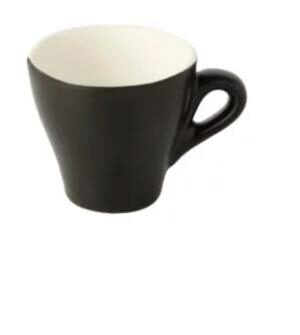 [60252251] INSPIRE MOKA CUP MAT ZWART 6XH5.5-70ML CRÈME BINNENKANT - 623702
