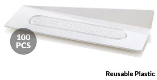 [51657277] SILIKOMART ASSIETTE/PLATEAU BLANC RECTANGULAIRE 140X40MM RREUTILISABLE 100PCES