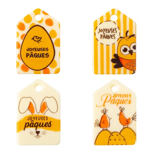[08054590] 2069161 JOYEUSES PLAQUES ETIKET BLISTER 45X30MM CHOCOLADE 105 STUKS ***S/CD***