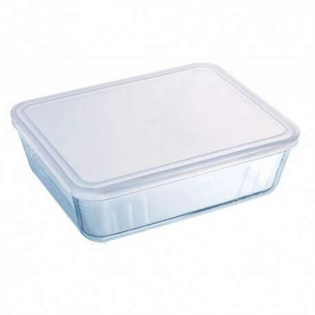 [57661152] PYREX COOK&FREEZ PLAT RECT 27X22XH9CM 4.00L A/COUVERCLE BOROSILICATE -40+300°