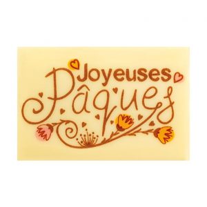 [08057739] 074046 PCB RECTANGLES CB PÂQUES EN FLEURS 5X3,3 CM80PCES ***S/CD***