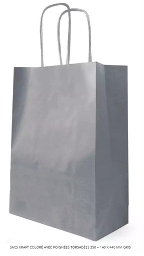 [41603107] GRAY KRAFT PAPER BAG 350X140 HT 44CM 50PCS