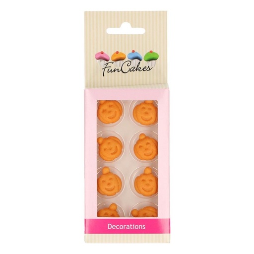 [08053132] FUNCAKES PUMPKIN SUGAR DECORATIONS 12 PCES