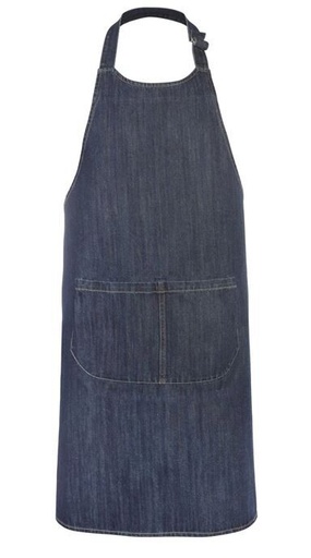 [53141038] POLYCOTTON APRON BIB + POCKET JEANS DENIMH90XL71CM POLYESTER/COTTON