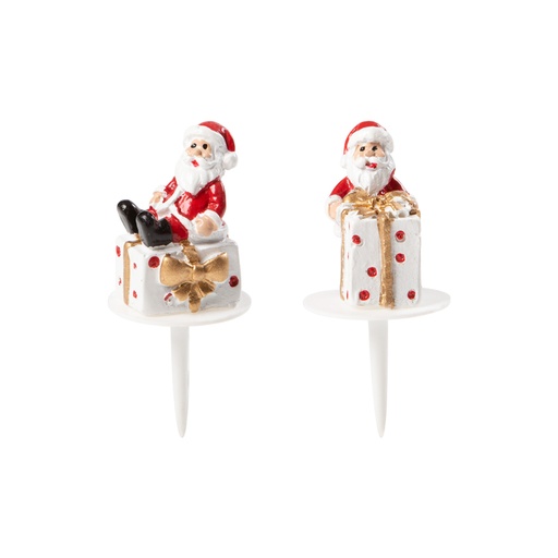 [08054628] 1015426 SANTA CLAUS WITH WHITE GIFT 3CM 64PCS ***ON ORDER***