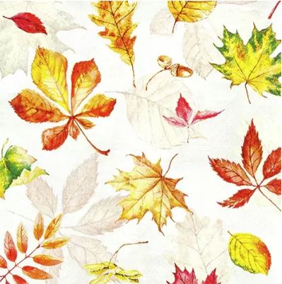 [60700584] HOME FASHION SERVIETTE 33X33CM FEUILLES MORTES PAQUET DE 20PCES
