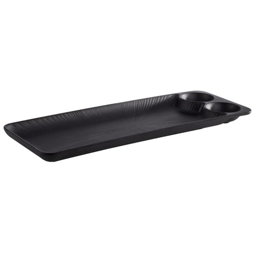 [60251532] APS “NERO” TASTING TRAY 41X15XH2.5CM + 2 3CL CELLS