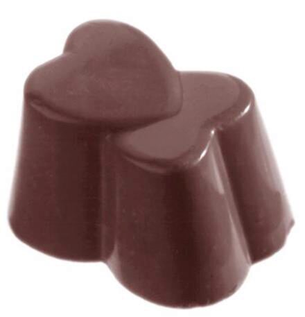 [70409417] CW1023 DOUBLE HEART CHOCOLATE MOLD 3X8 -- 11GR