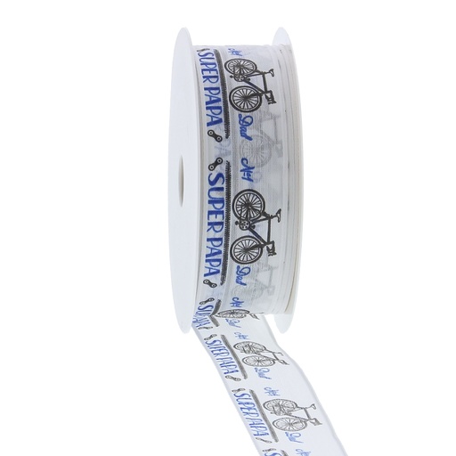 [61250527] FIETS SUPER DAD WITTE MESSING TAPE 25MMX20M