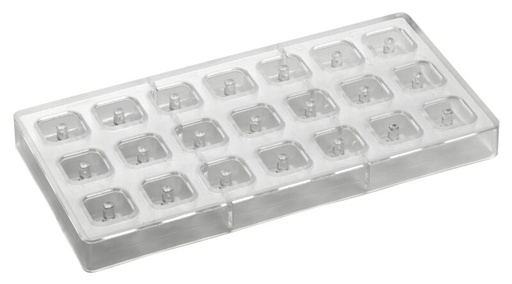 [70409600] MOULE PRALINE POLYCARBONATE CARRE 275X135MM21 PRALINES DE 10GR**26X26 X16HTMM