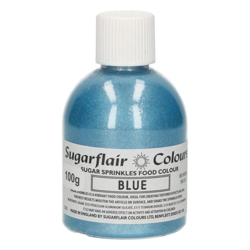 [08053240] SUGARFLAIR BLUE SPARKLING SUGAR SEQUINS 100GR