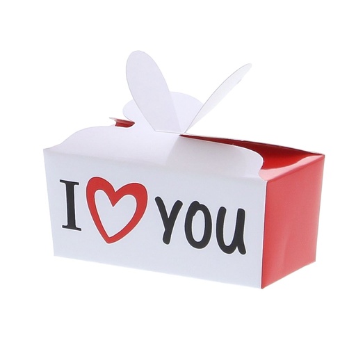 [61704105] BOITE PAPILLON I LOVE YOU 2 PRALINES 7X3,5CMHT 3,5CM 100PCS