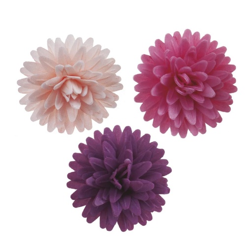 [08041536] POMPON EN AZYME 4.5CM 3 COLORIS 12 PCES