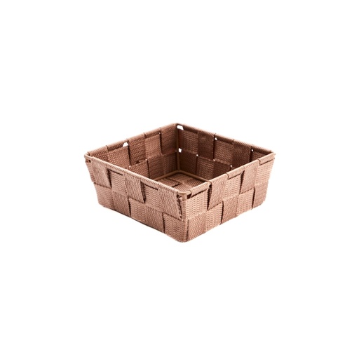 [60700788] XSM HAZELNUT ROPE SQUARE BASKET 15X15XH5.5CM