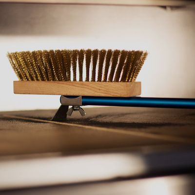 [50703971] GI-METAL VERSTELBARE BORSTEL MESSING HAREN KOP 20CM + SCHRAPER -160CM