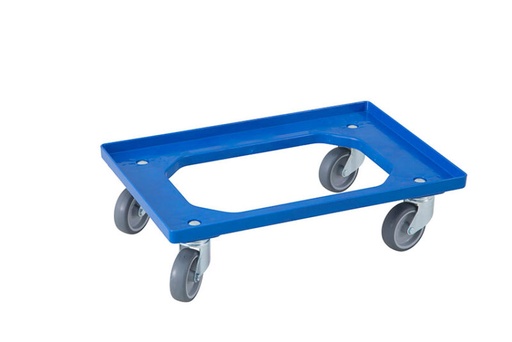 [70407996] CHARIOT DOLLY 60X40 BLEU ROUES CAOUTCHOUCEURONORM